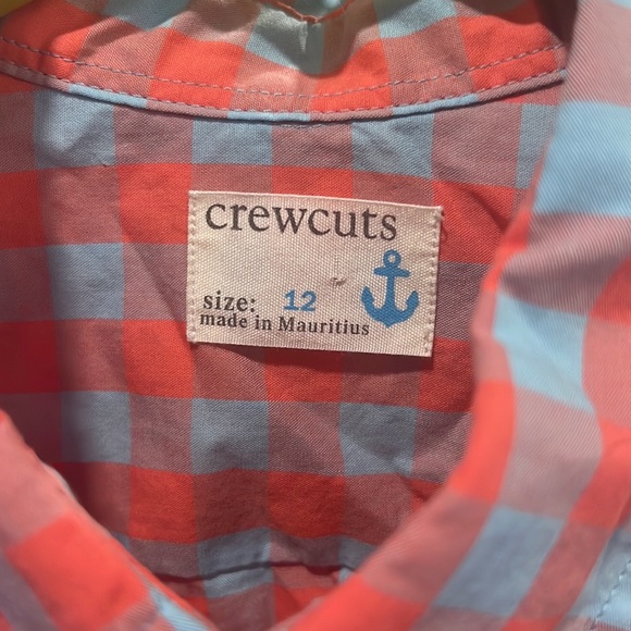 K crew boys button down in salmon and blue - Picture 2 of 2